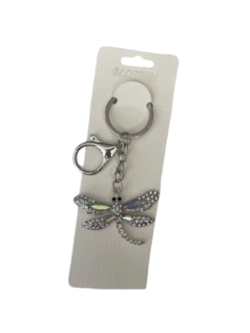 Bag Charm /Keychain -Sparkling Silver Rhinestone Dragonfly Keychain & Bag Charm